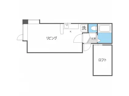 パレス環状通(1K/3階)の間取り写真