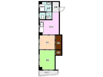 やつえビル(2K/3階)の間取り写真