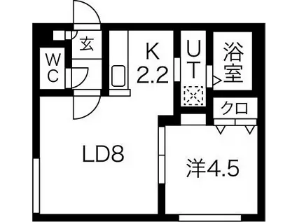プリオール南郷(1LDK/1階)の間取り写真