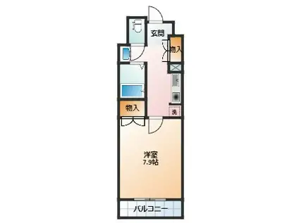 アンオゥル鵜の森(1K/3階)の間取り写真