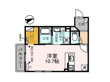 FFF.R3(ワンルーム/2階)の間取り写真