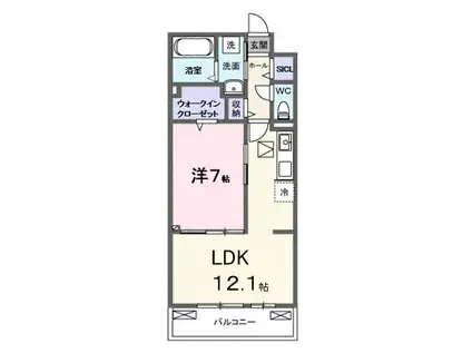 SYS大将軍(1LDK/1階)の間取り写真
