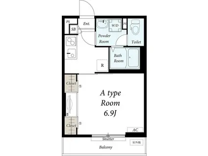 リブリ・王子神谷(1K/3階)の間取り写真