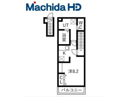 あんしん西宿(1K/2階)の間取り写真