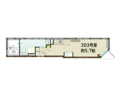 アンビエンテ東金町(ワンルーム/1階)の間取り写真