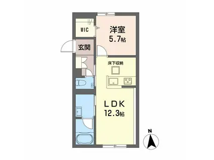 K&MフォレストガーデンII(1LDK/1階)の間取り写真