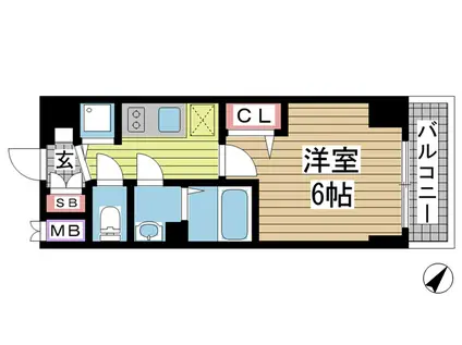 プレサンスKOBEシフォン(1K/10階)の間取り写真