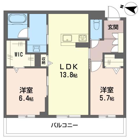 グレイス(2LDK/1階)の間取り写真