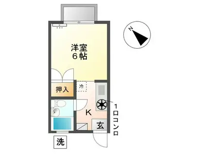 ハイマート福森3(1K/1階)の間取り写真