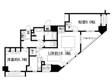 ジオ烏丸五条(2LDK/5階)の間取り写真