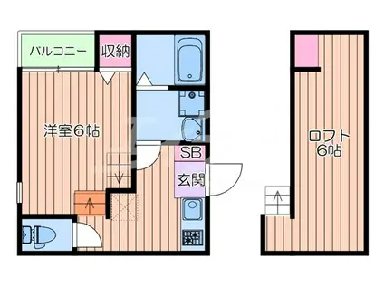 LALUCE清和園町(1K/1階)の間取り写真