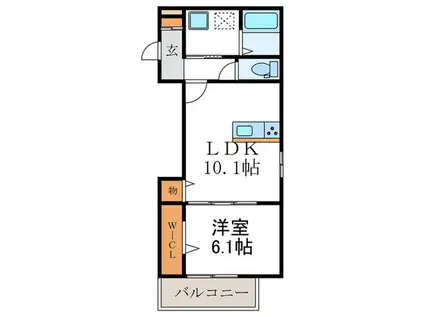 GRAMM北大路(1LDK/1階)の間取り写真