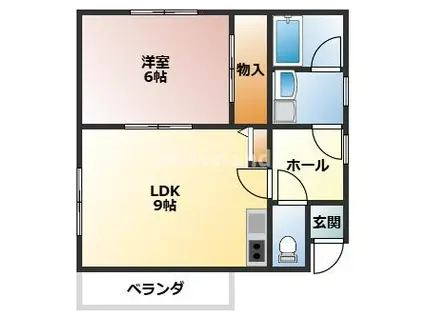 リブラ十番丁(1LDK/6階)の間取り写真
