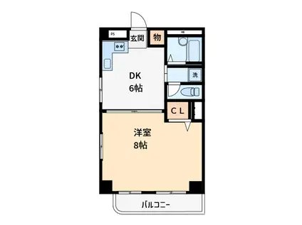 ロングライフIII(1DK/3階)の間取り写真