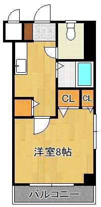 ピエドラブランカ西本町(1K/2階)の間取り写真