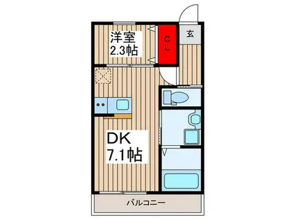 ALBA岩槻本町(1DK/3階)の間取り写真