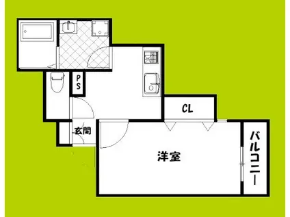 ユウパレス池上町(1K/2階)の間取り写真