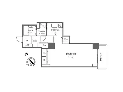 リバーシティ21新川(ワンルーム/26階)の間取り写真