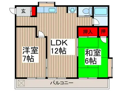 ハーベスト(2LDK/2階)の間取り写真