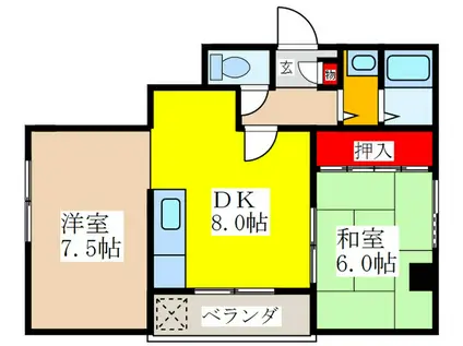 草開ビル(2DK/2階)の間取り写真