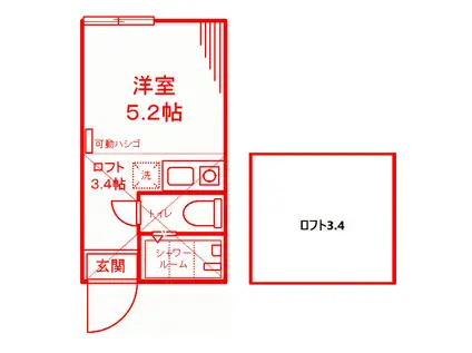 横浜シェイクスピアの夢(ワンルーム/2階)の間取り写真