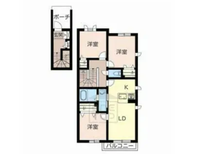 GRAND ESPOIR C棟(3LDK/2階)の間取り写真