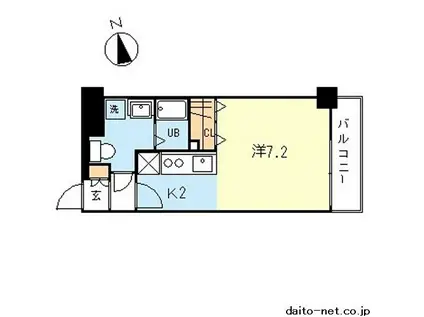 サンフォニー(ワンルーム/8階)の間取り写真