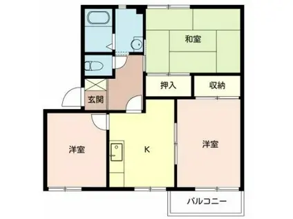 ヴィレッジキタ(3K/2階)の間取り写真