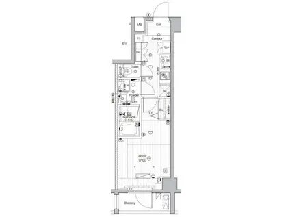 PREMIUM CUBE 武蔵小山(1K/6階)の間取り写真