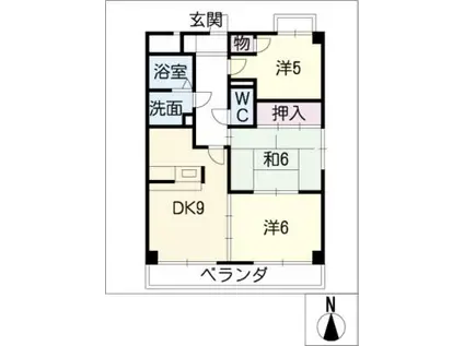 旭丘ハイツ(3DK/3階)の間取り写真