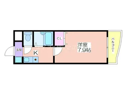 ラフィーネ北島(1K/3階)の間取り写真