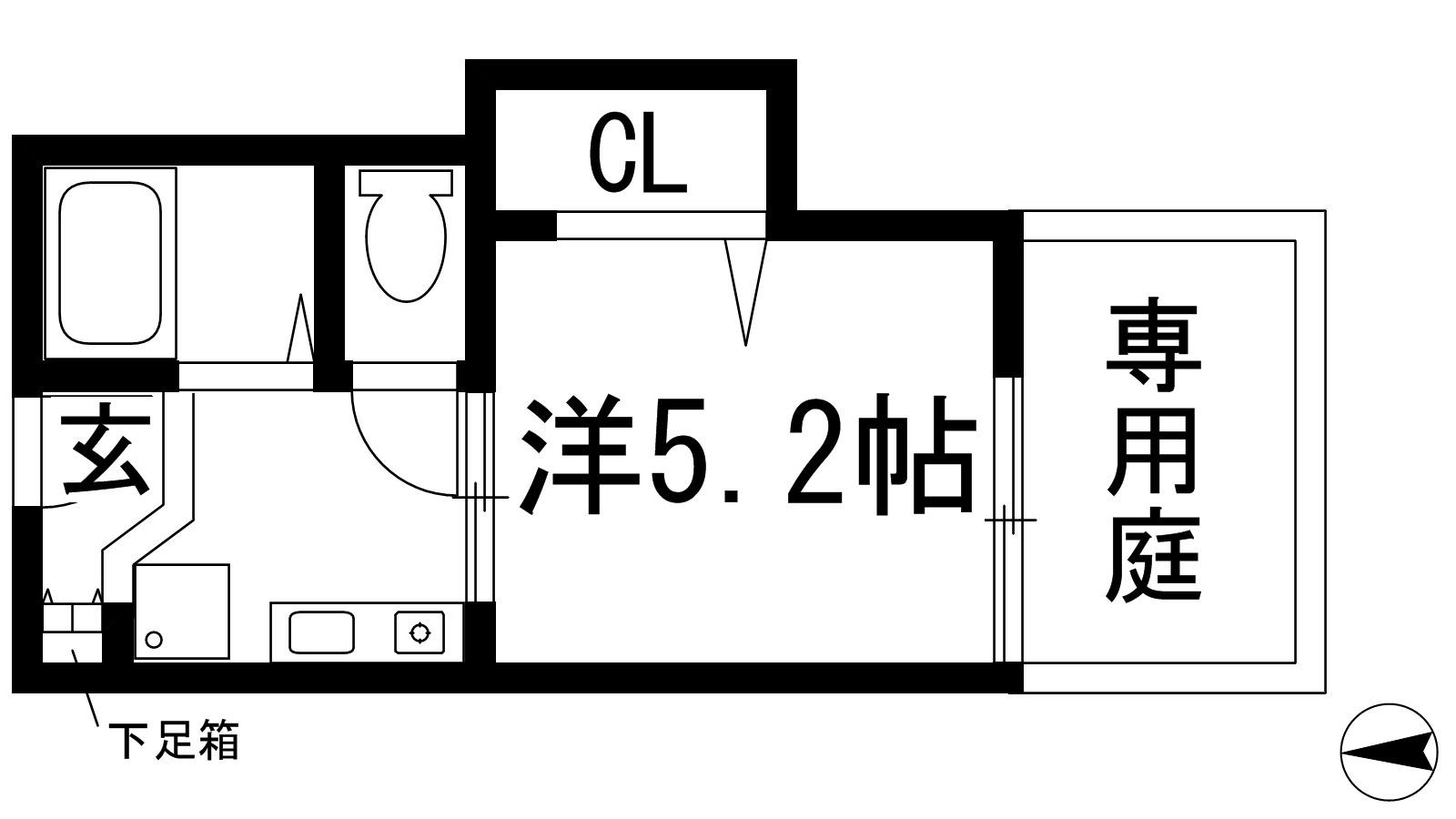 ハイツ812(1K/1階)の間取り写真