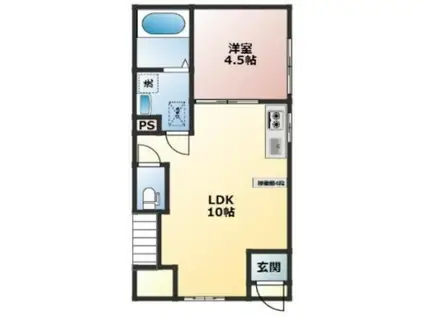 RETREAT・U(1LDK/1階)の間取り写真