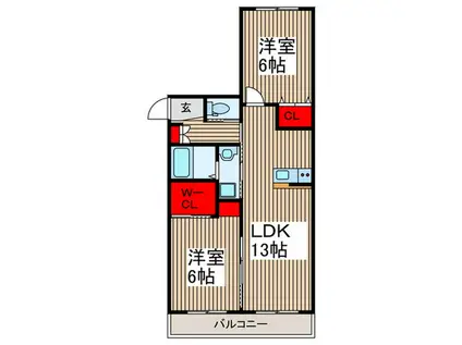 戸田ステーツ(2LDK/3階)の間取り写真