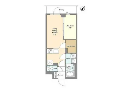 ドゥーエ曳舟II(1LDK/1階)の間取り写真