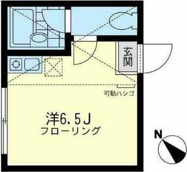 ユナイト鶴見アルベリータの瞳(ワンルーム/1階)の間取り写真