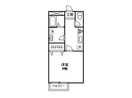 コートフェリア(1K/2階)の間取り写真