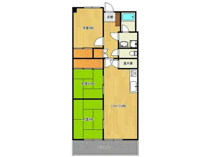 メヌエット前原駅前(3LDK/13階)の間取り写真