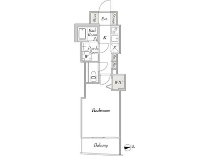 プルミエ市谷薬王寺(1K/5階)の間取り写真