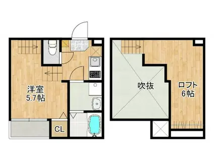 MODERN PALAZZO 大村LITMUS(1SK/2階)の間取り写真