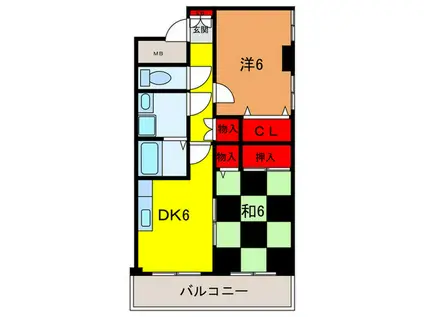 CSコーポ2003(2DK/1階)の間取り写真