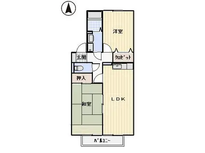 AKハイツ(2LDK/2階)の間取り写真