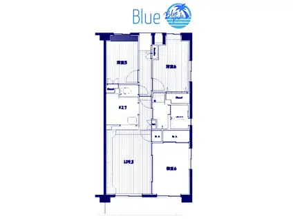 ハピネス飯田8号館(3LDK/2階)の間取り写真