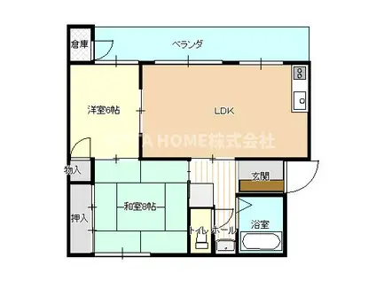 BIRDLAND(2LDK/3階)の間取り写真