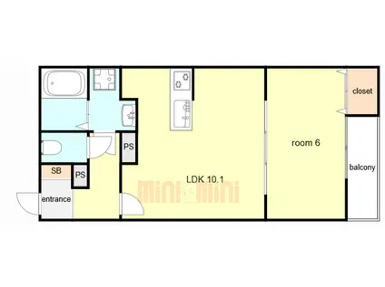 アート花川2丁目(1LDK/2階)の間取り写真