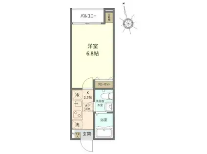 エクセラン仲六郷(1K/1階)の間取り写真