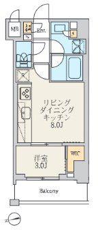 クレストコート北千住レジデンス(1LDK/4階)の間取り写真
