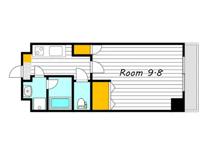 THE MODERN 奉還町(1K/8階)の間取り写真