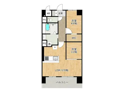 フローリィ279(2LDK/10階)の間取り写真