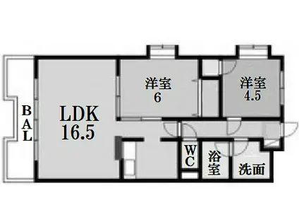 リーブル御器所(2LDK/4階)の間取り写真